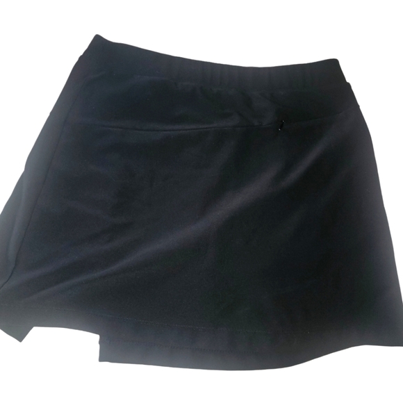 L.L. Bean Black Skort Zipper Front Side Pull On Skort M - Picture 3 of 4